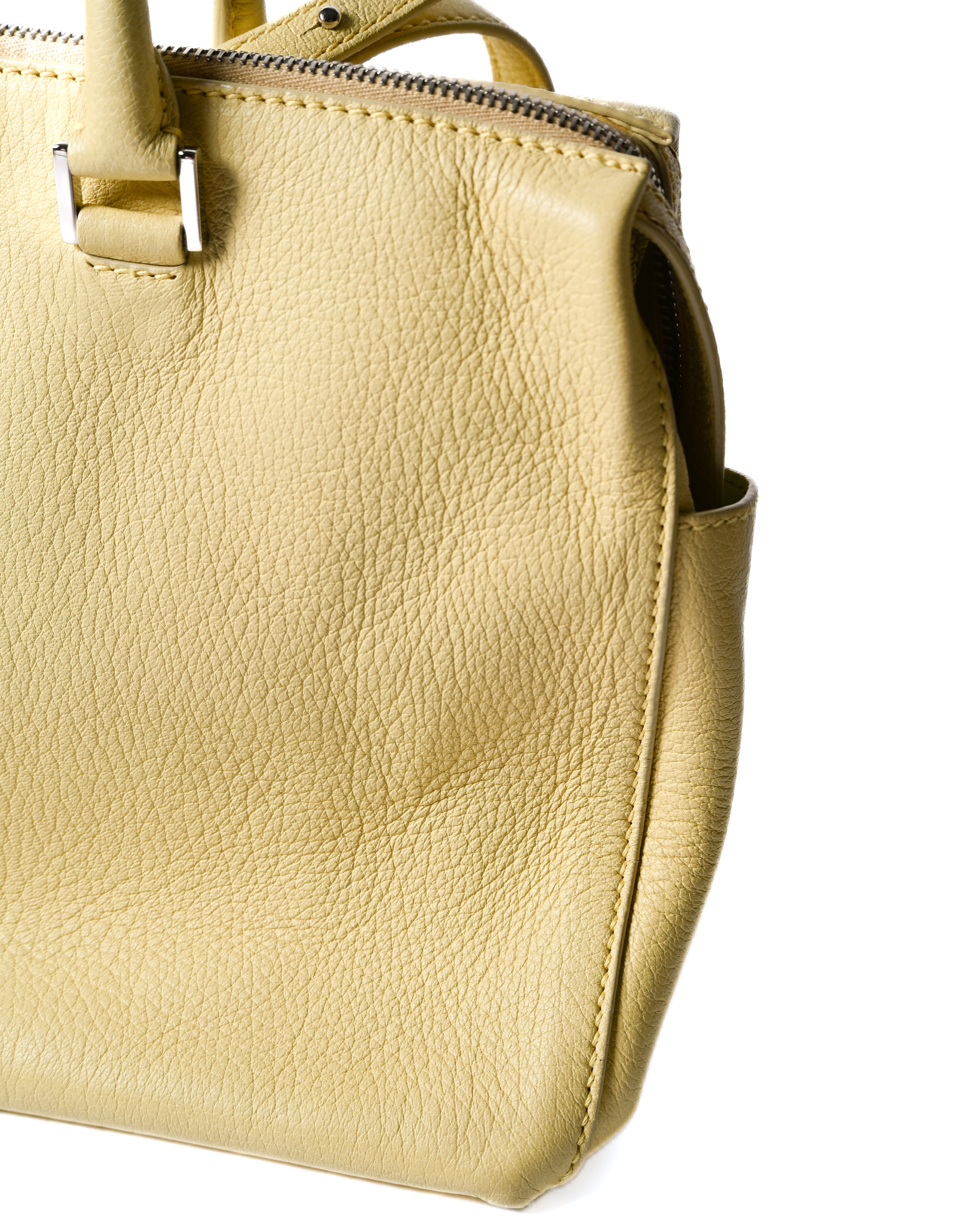 JIL SANDER/ Minimal Designed 2 Way Boston Bag Pastel Yellow