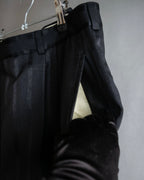 "Vintage subtle gloss striped wide slacks"