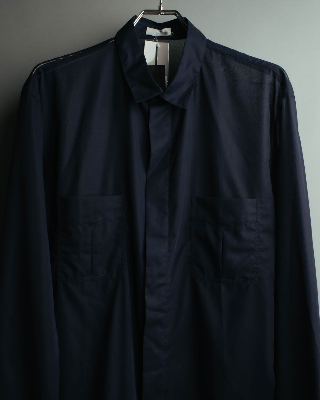 “Dior Homme” 00’s Sheer cotton concealed placket shirt
