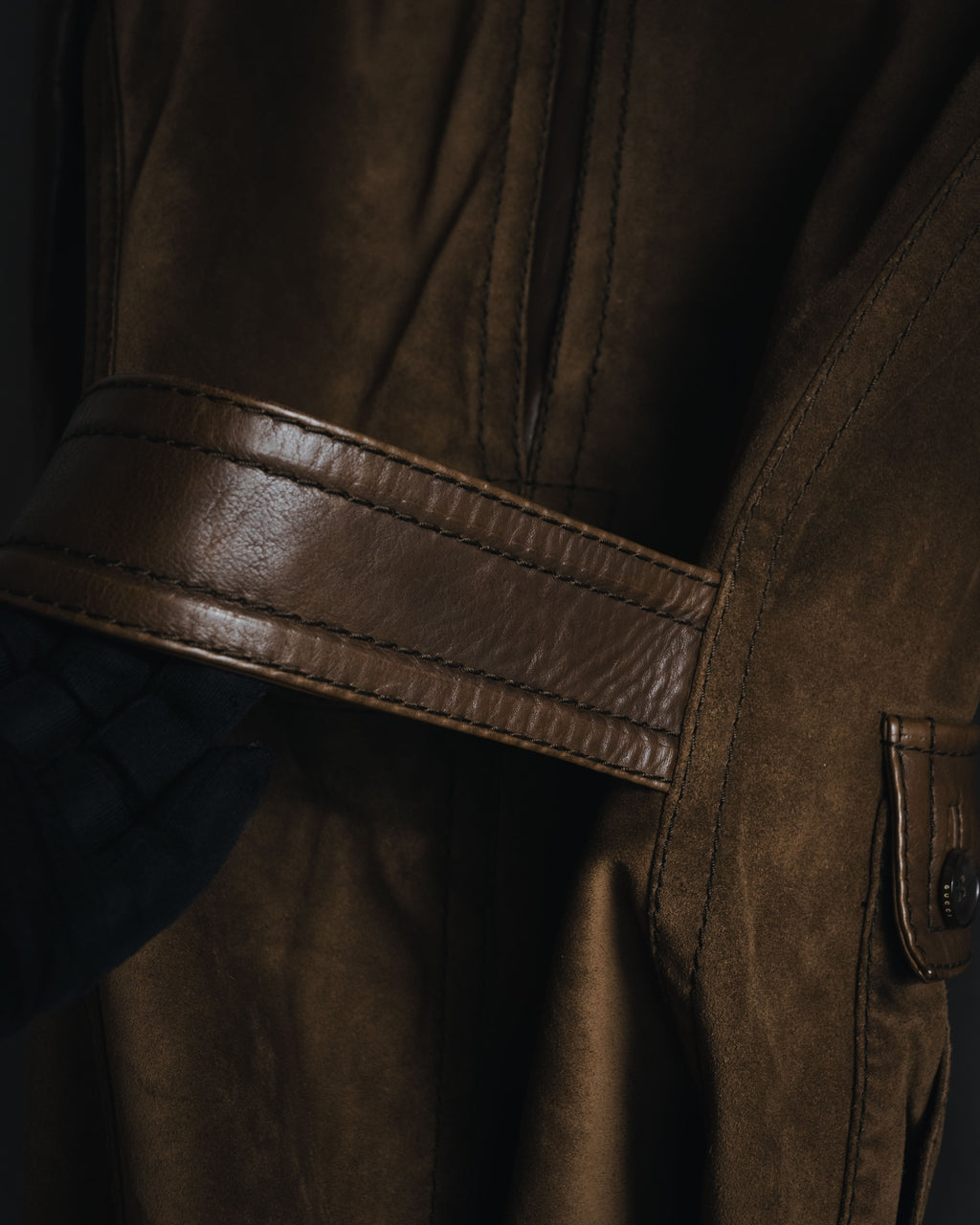 "GUCCI"Mid 2000s suede & smooth leather combination tailored jacket