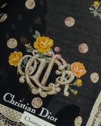 “Christian Dior” 90’s-00’s Romantic dot floral handkerchief scarf