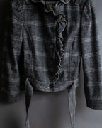 お取り置き分 "VALENTINO" Belted ruffle detail short jacket