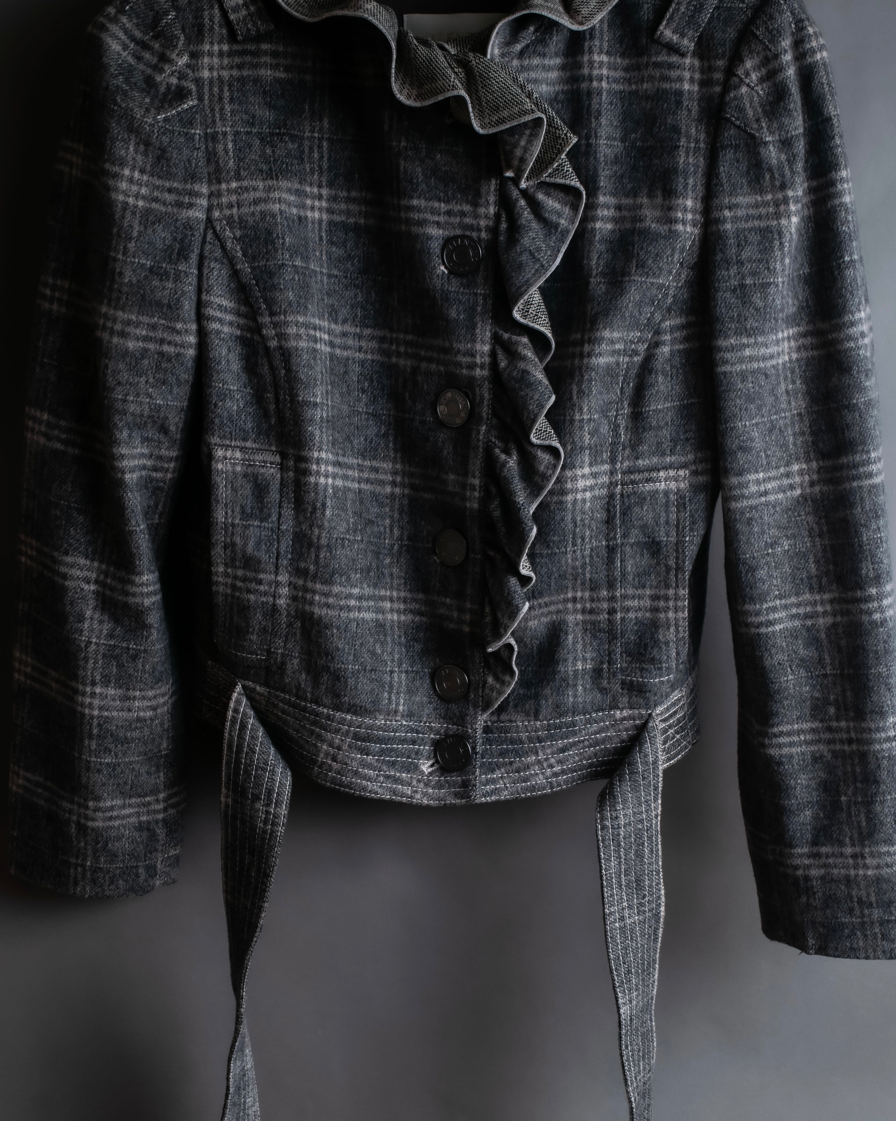 お取り置き分 "VALENTINO" Belted ruffle detail short jacket