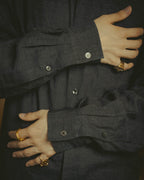 -SPECIAL- “HERMES” 90’s-00’s wide-collar linen shirt