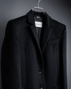 "GUCCI" Michele period solid black wool tailored coat