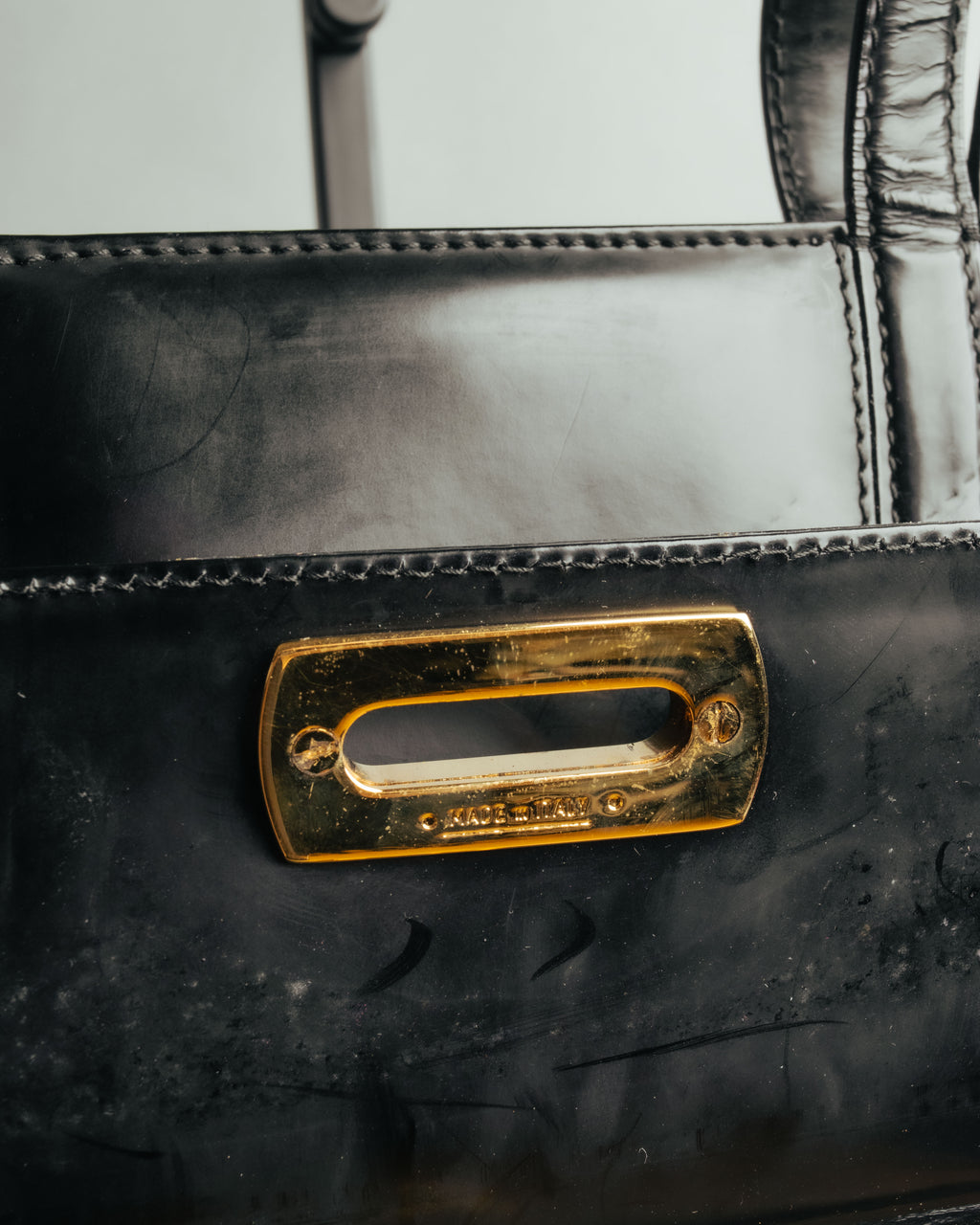 “Salvatore Ferragamo“ 1998-2003 Gancini patent leather handbag