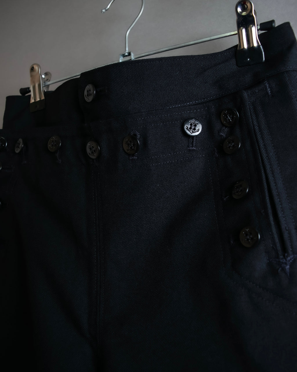 "US navy inspired lace back wide sailor pants"