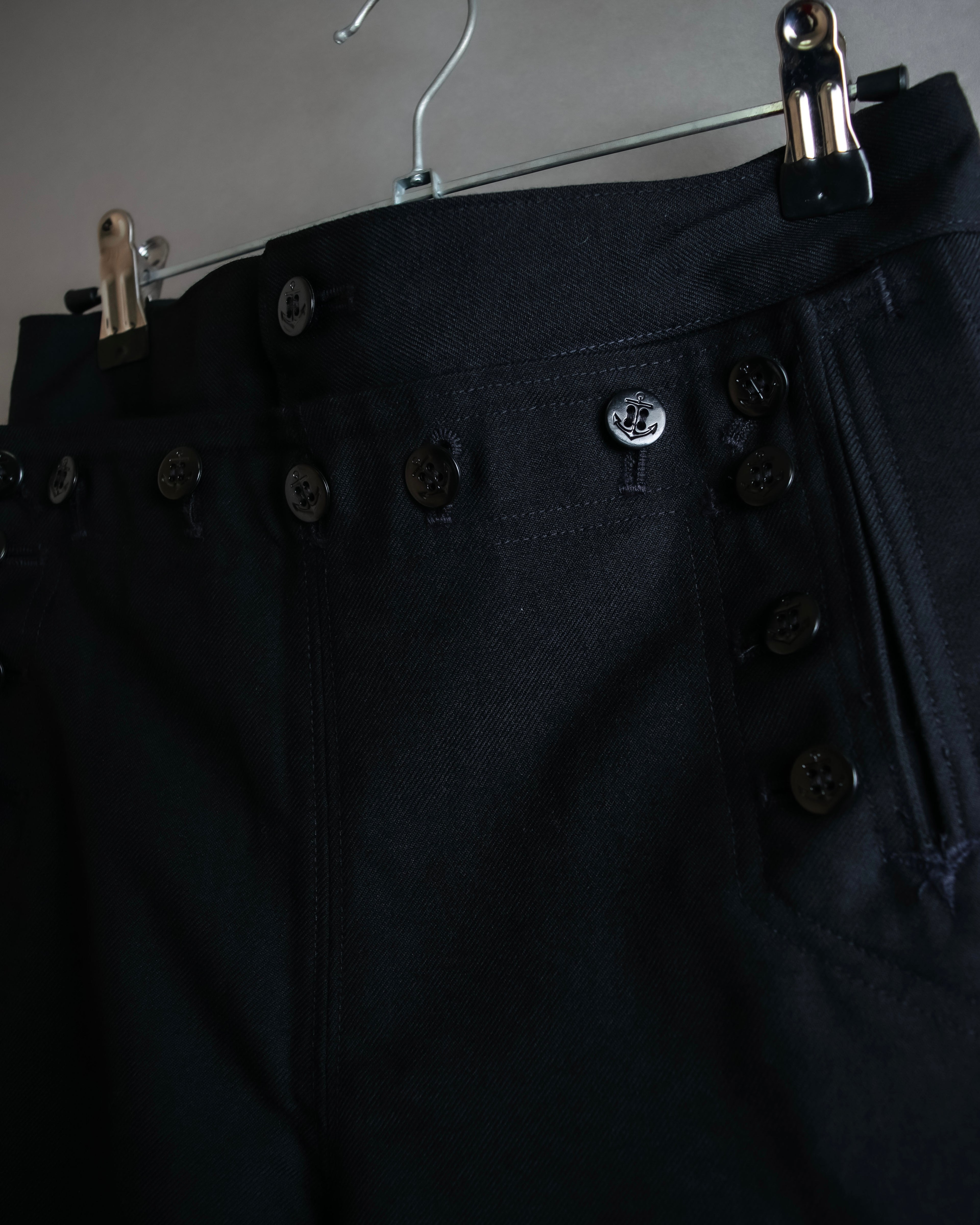 "US navy inspired lace back wide sailor pants"