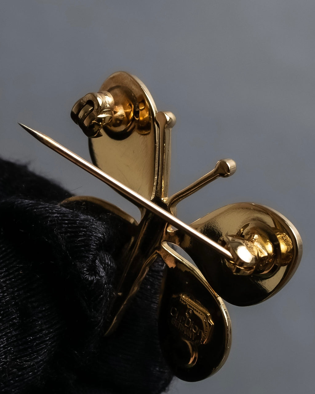 "Christian Dior" Butterfly motif gold brooch