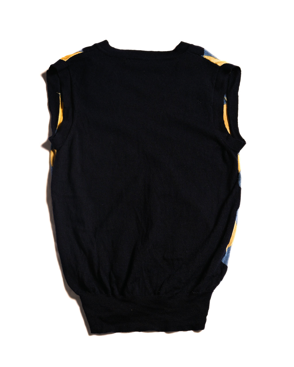 MARNI/ Argyle Pattern Knit Vest Blue×Yellow