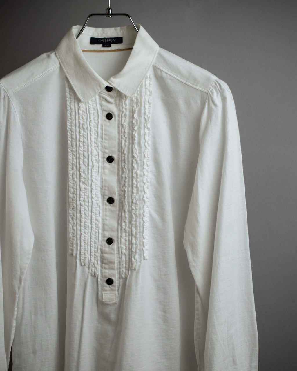 "BURBERRY" Frill design collarless blouse