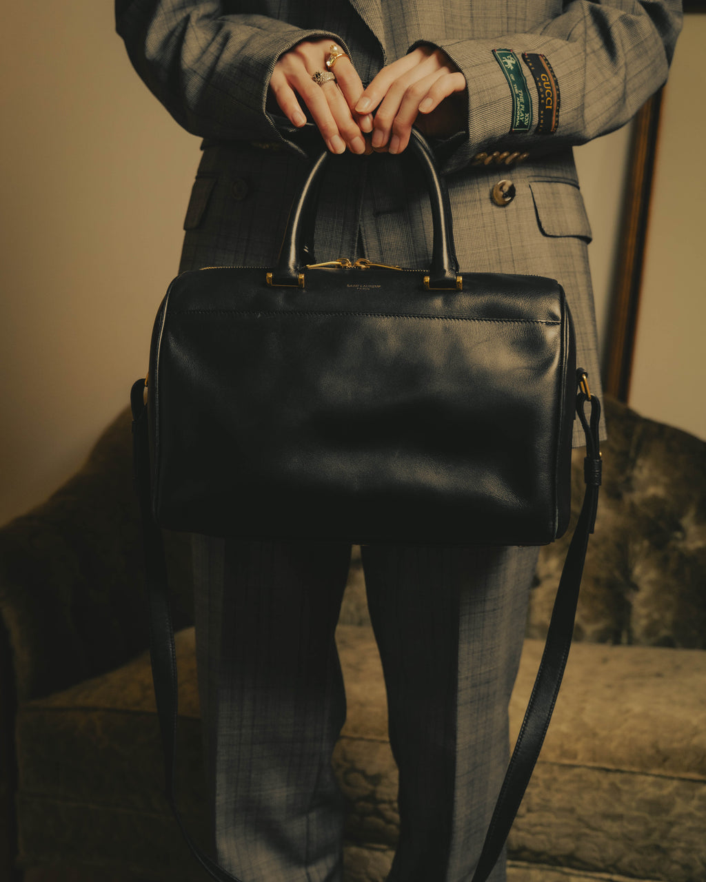 -SPECIAL- “Saint Laurent” 2012-2016 Classic Duffle 12 smooth calfskin bag