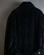 "GUCCI" 80's Gold button design brushed wool long chester coat