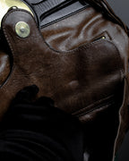 "BALENCIAGA" Gold turn lock design leather combination bag