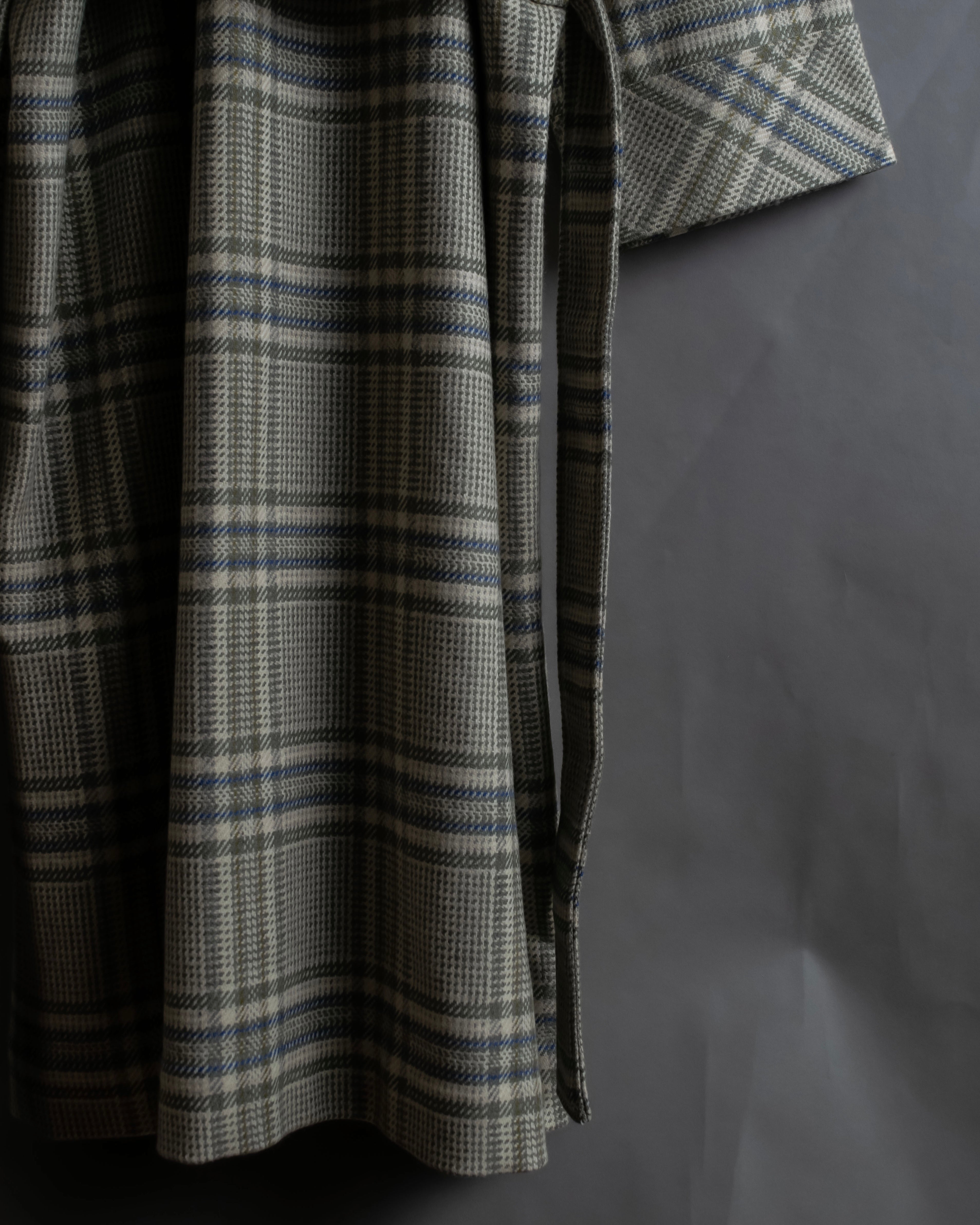 "PIERRE BALMAIN" Glen check belted gown coat