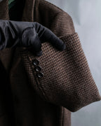 "COMME des GARCONS
HOMME DEUX" Brown checked pattern tailored jacket