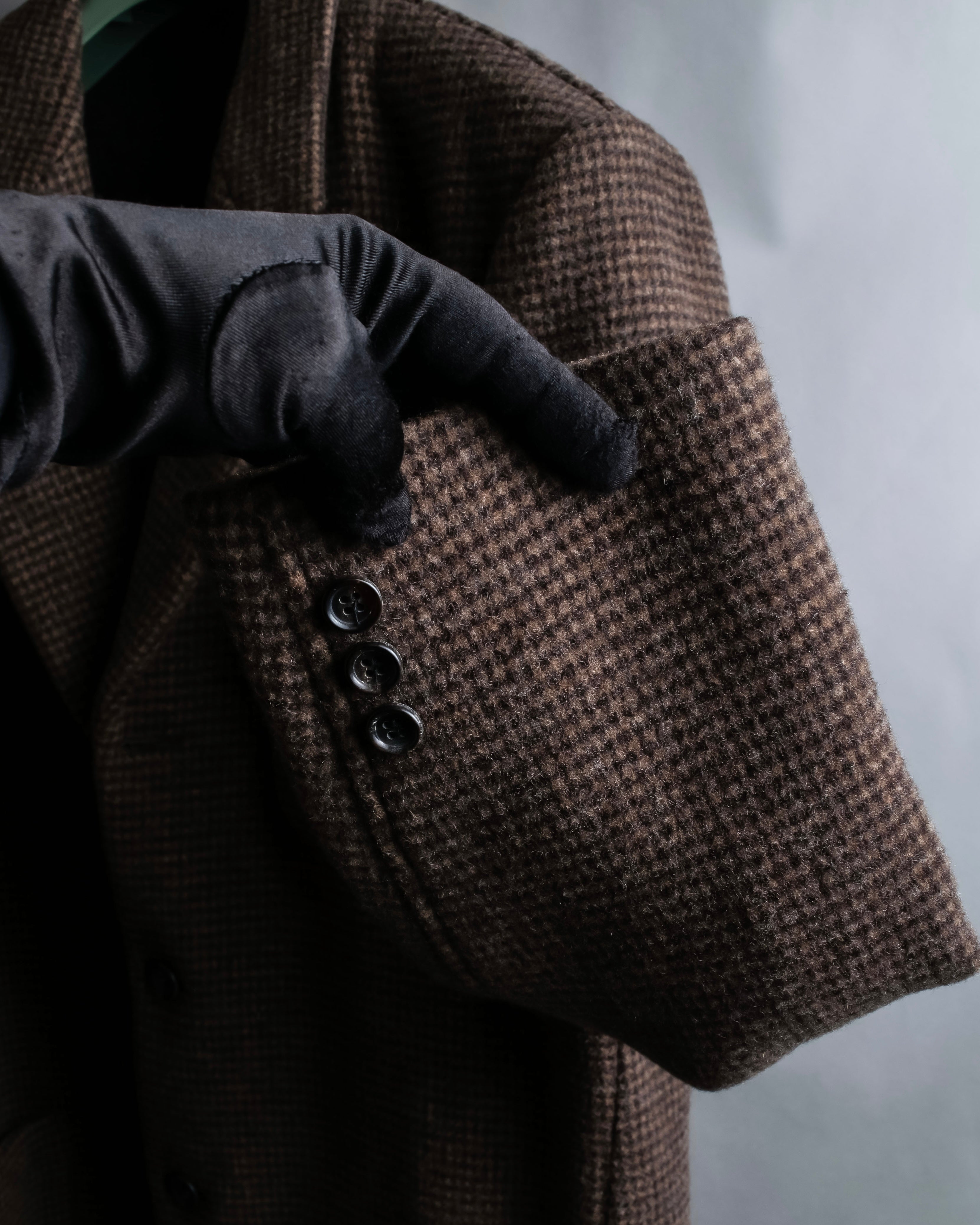 "COMME des GARCONS
HOMME DEUX" Brown checked pattern tailored jacket