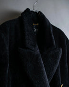 "GUCCI" 80's Gold button design brushed wool long chester coat