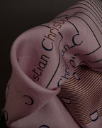 "Christian Dior" Typography logo geometric motif silk scarf