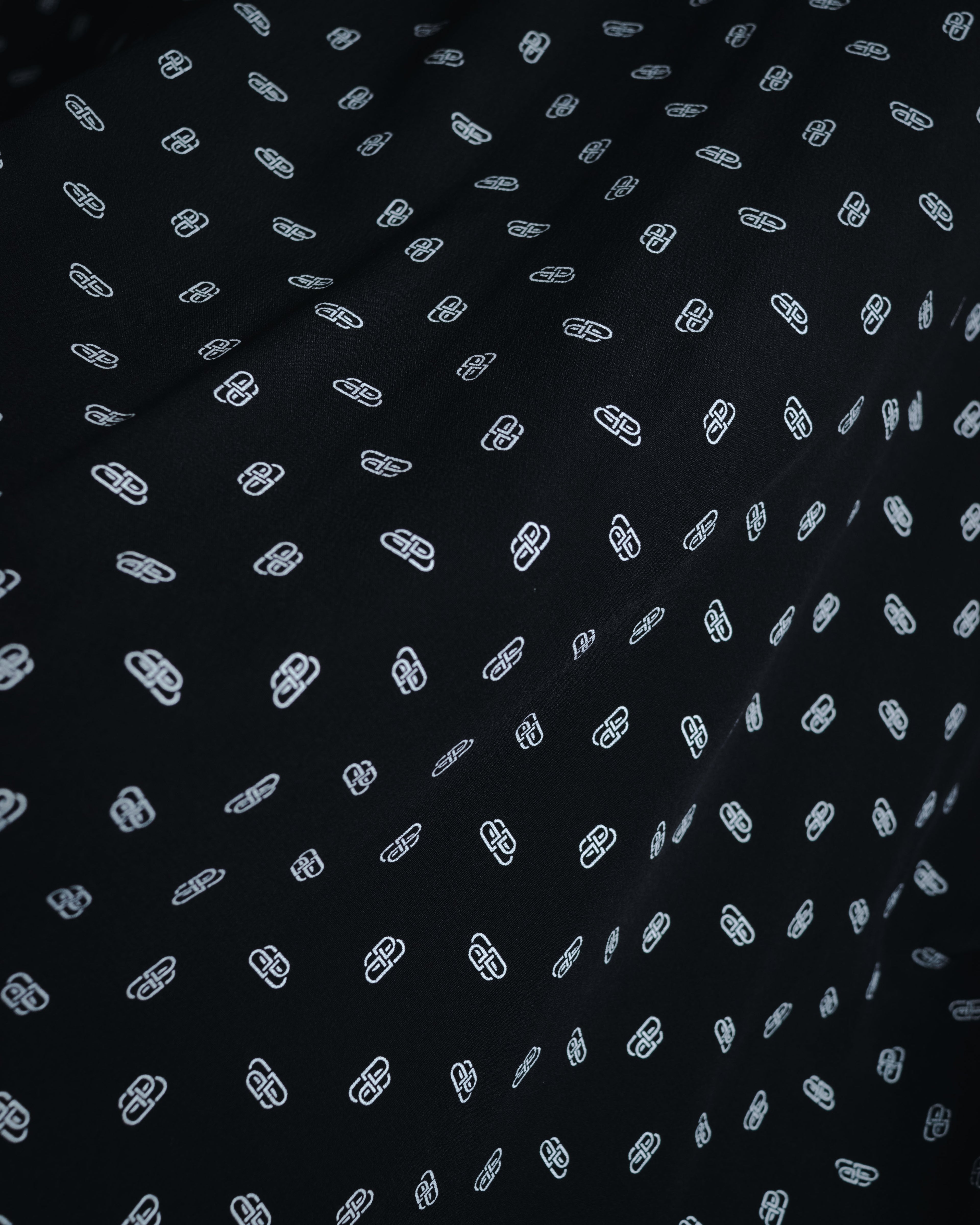 "BALENCIAGA" All-over Logo Bow-Tie Blouse