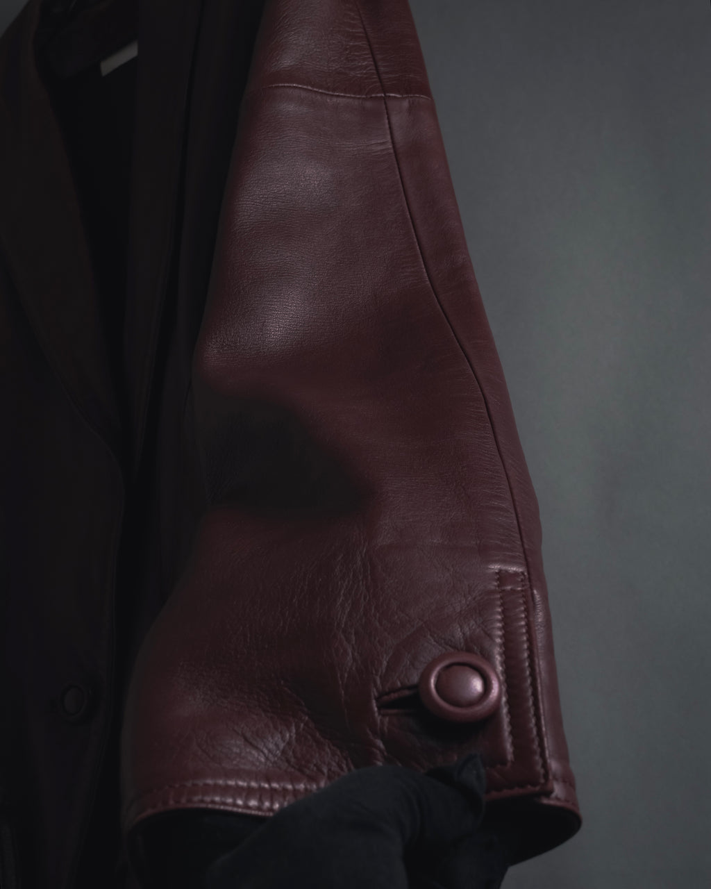 "LOEWE" 80’s-90’s nappa leather shawl-collar jacket