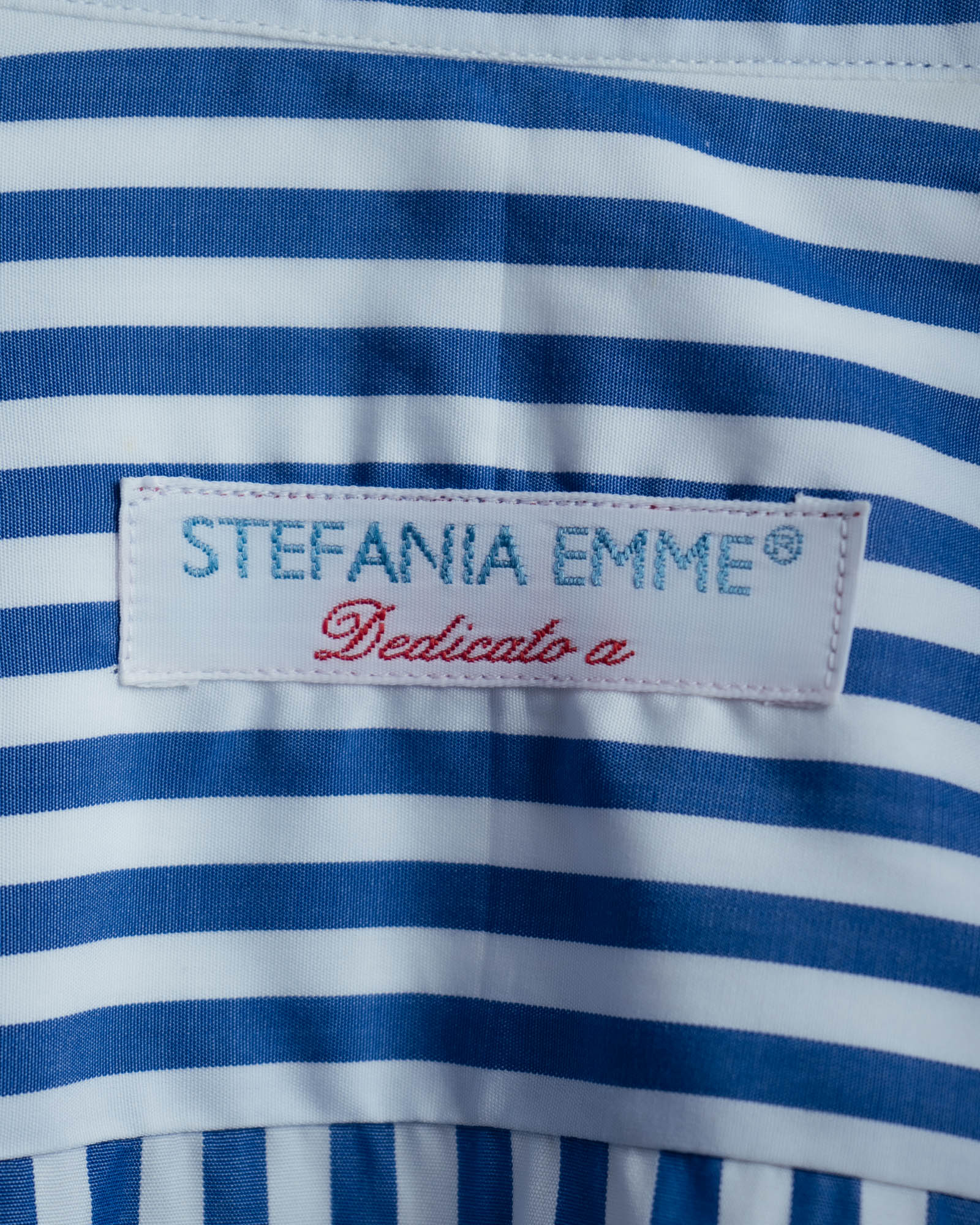 -MOOD MILLÉSIMES- 90’s-00’s vivid blue stripe wide-spread collar shirt