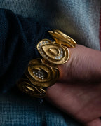 "BALENCIAGA" Wavy uneven motif design gold bracelet