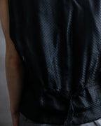 "DOLCE & GABBANA" Pattern switching peak lapel gilet