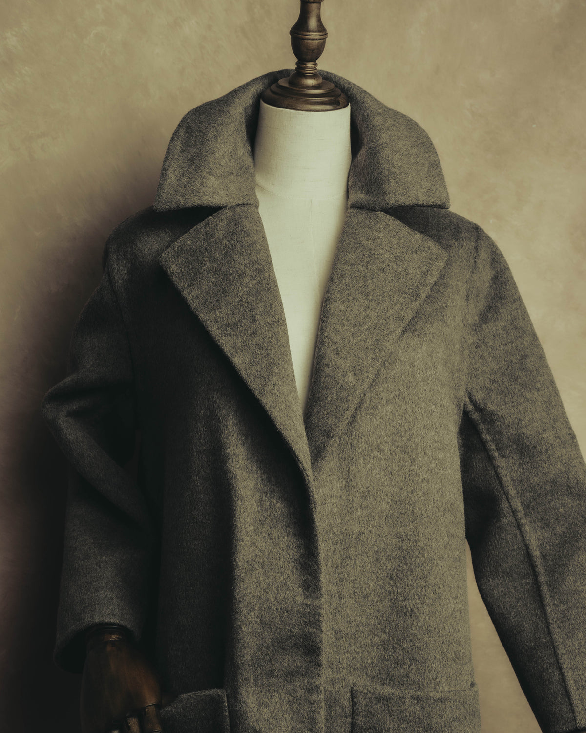 “BALENCIAGA” 00’s-10’s Wool angora wide-lapel coat