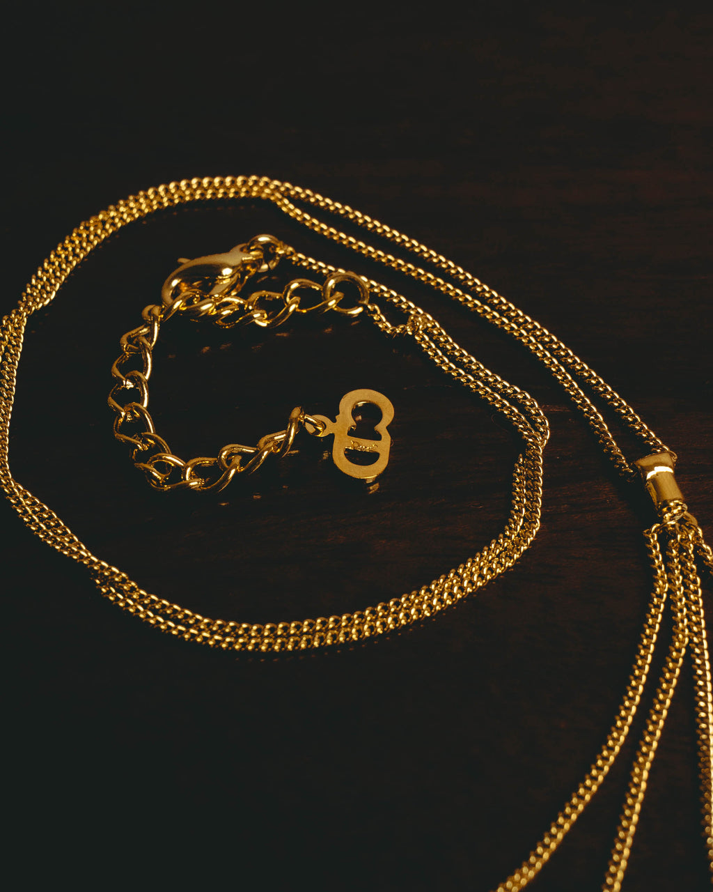 “Christian Dior” 00’s Dior heart charm tassel necklace