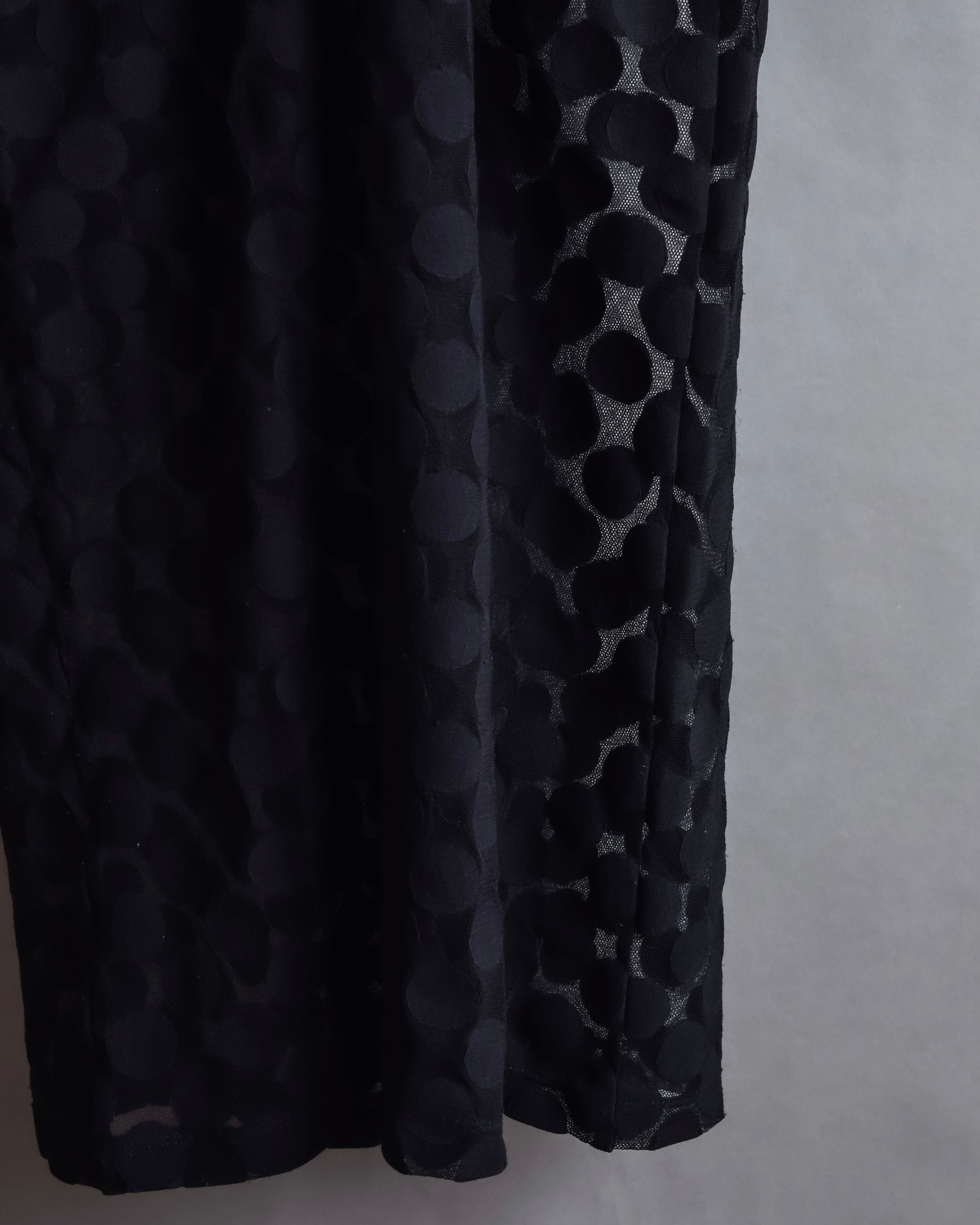 "JEAN PAUL GAULTIER MAILLE FEMME" Layered dot illusion mesh dress