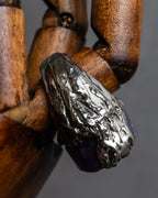 "Yves Saint Laurent Rive Gauche"
Raw amethyst sculpture silver ring