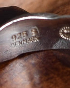 "GEORG JENSEN" Delicate bead top oversized silver ring