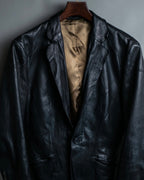 Leather Diagonal Single Jacket