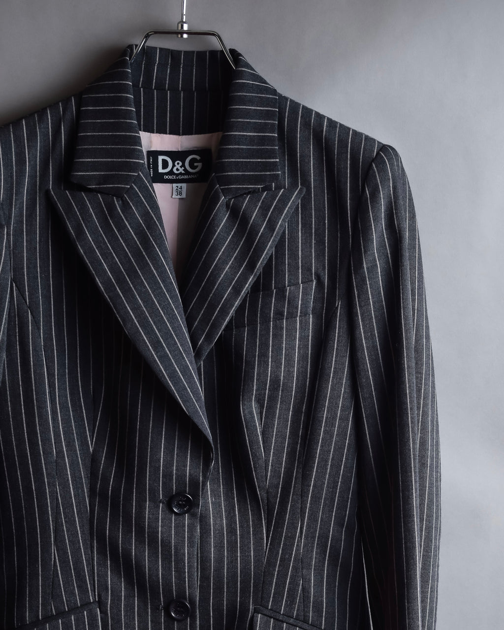 "Dolce & Gabbana" White striped shaped tailored jacket