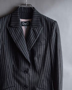"Dolce & Gabbana" White striped shaped tailored jacket