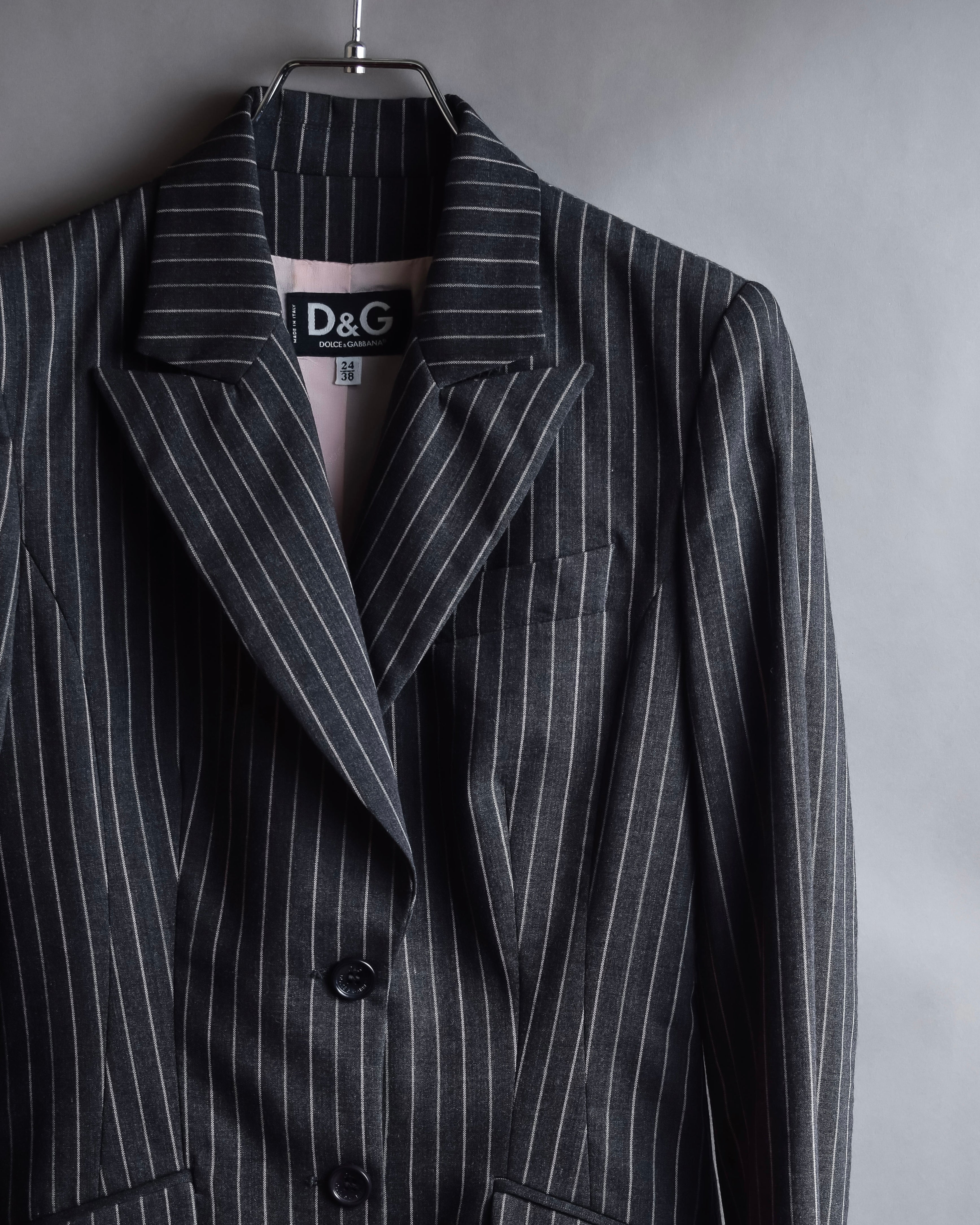 "Dolce & Gabbana" White striped shaped tailored jacket