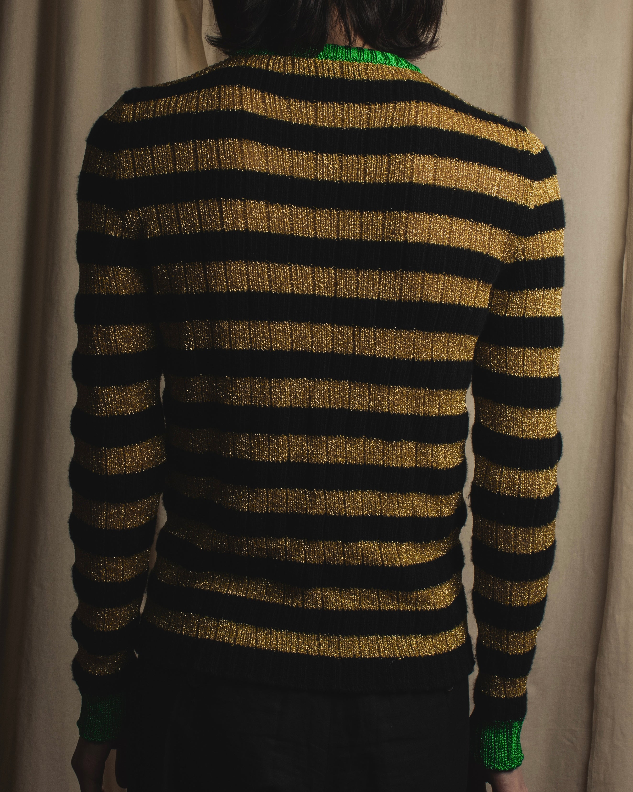 Suéter de punto con emblema de lurex a rayas 17-18aw de GUCCI