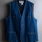 "Vintage stitch design denim vest"