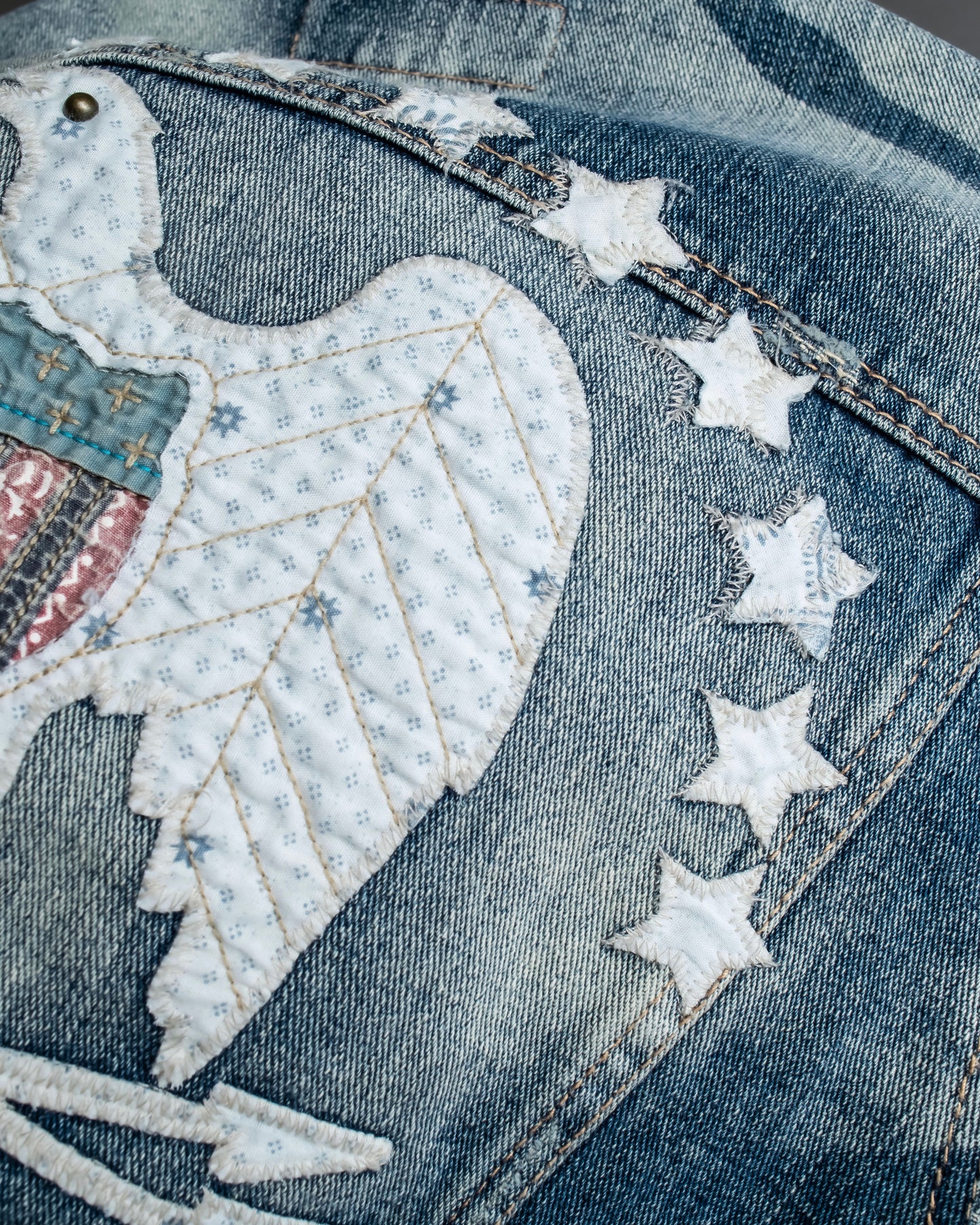 "Ralph Lauren" Eagle & star embroidered design denim jacket