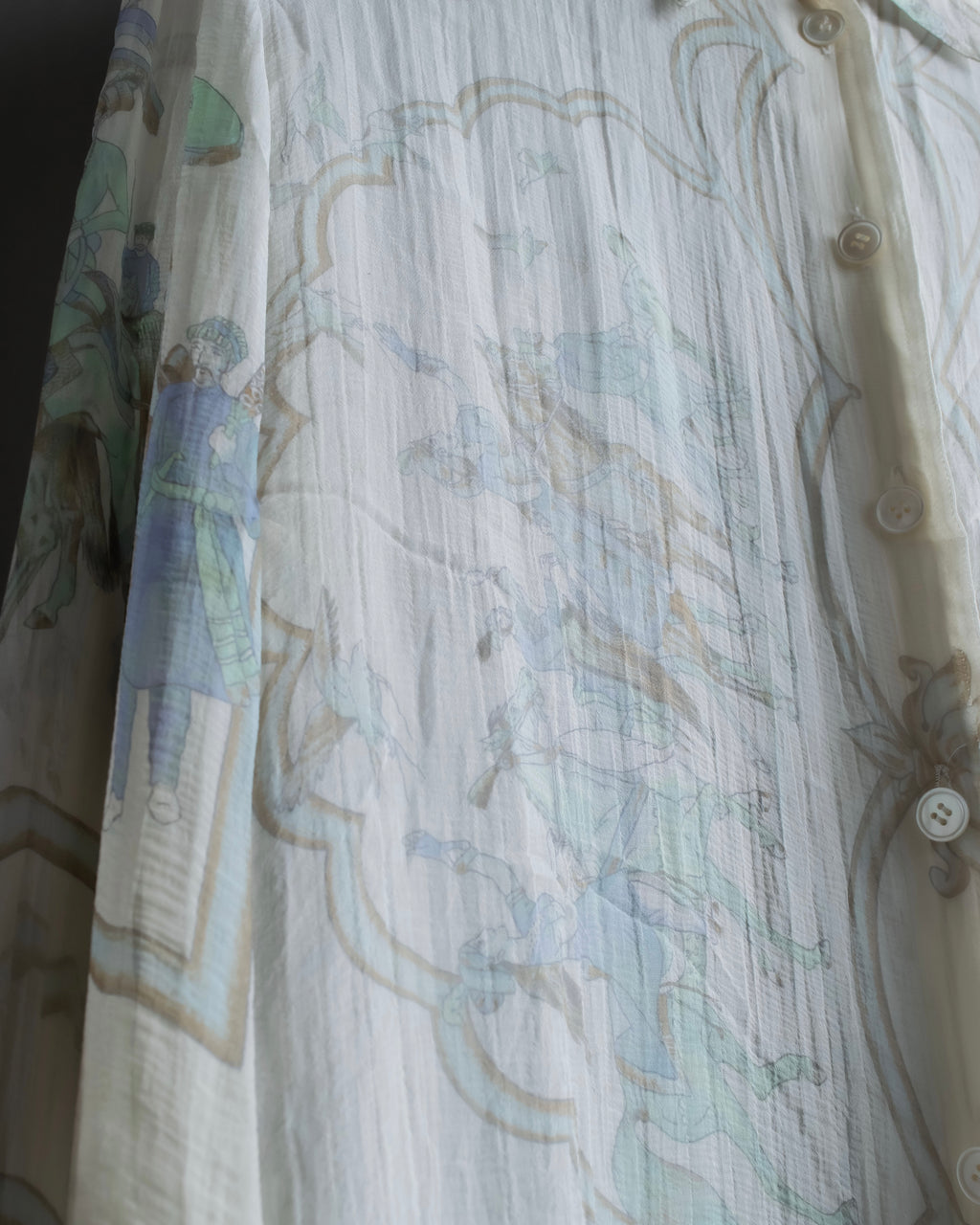 "HERMES" Margiela period abstract pattern shirt