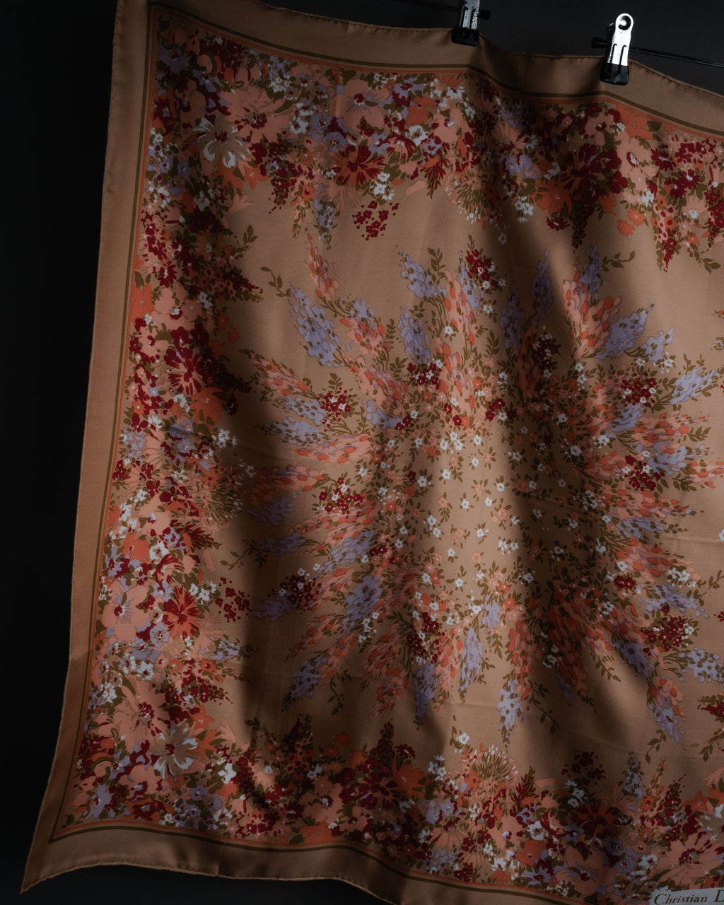 “Christian Dior” 1970’s-1980’s Floral print silk scarf