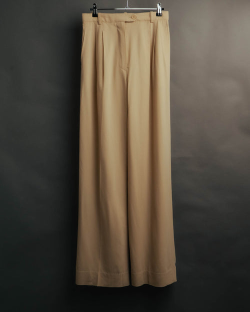 –SPECIAL– “HERMÈS” 90’s silk-lined wool wide trousers