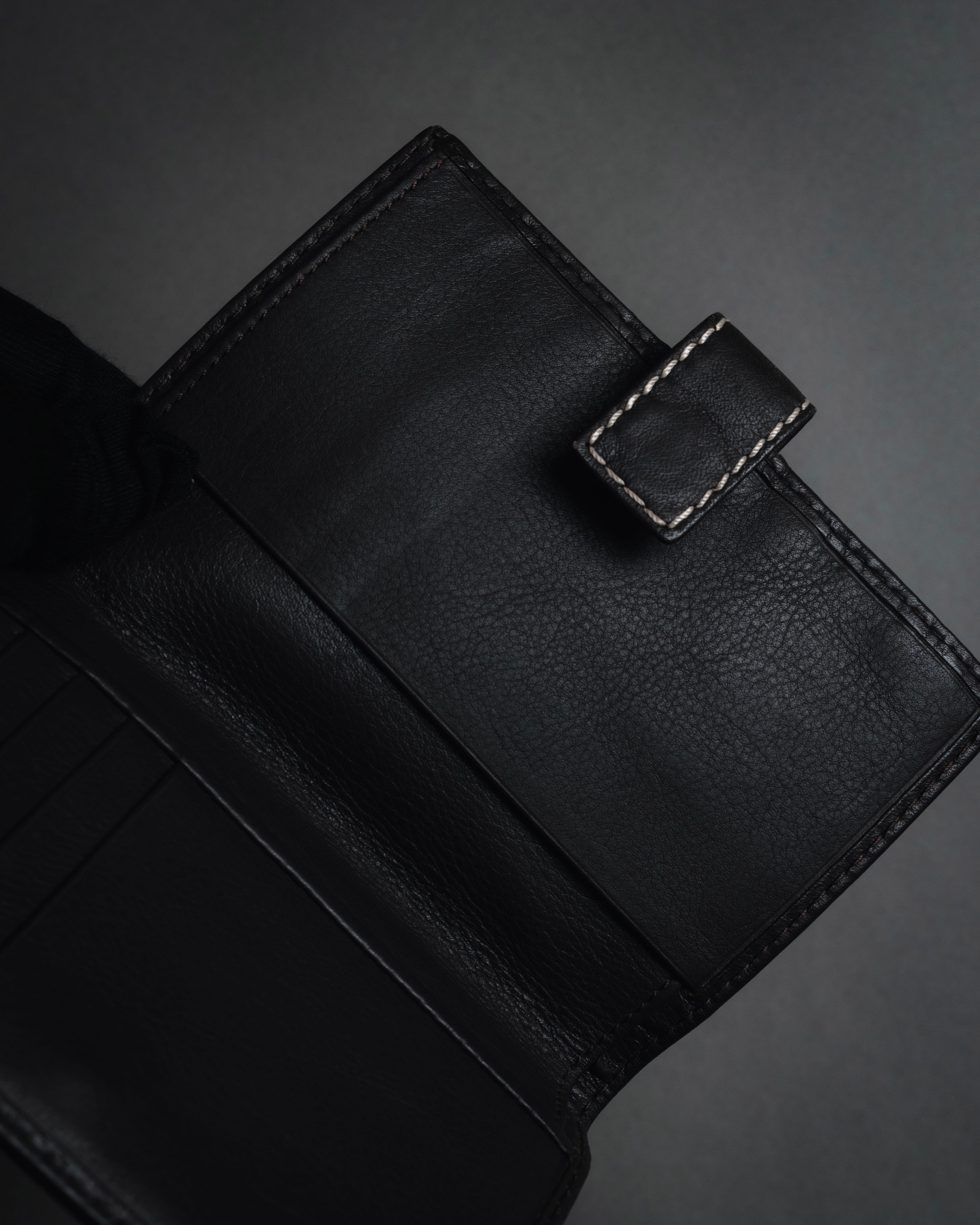 "LOEWE" Anagram-embossed suede bi-fold wallet