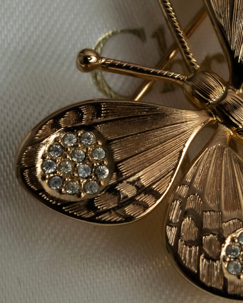 "Christian Dior" Butterfly motif gold brooch