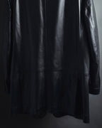 "Salvatore Ferragamo" Straight silhouette leather tailored jacket