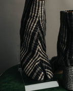 -SPECIAL- "Maison Margiela"2015's Tabi striped fabric ankle boots
