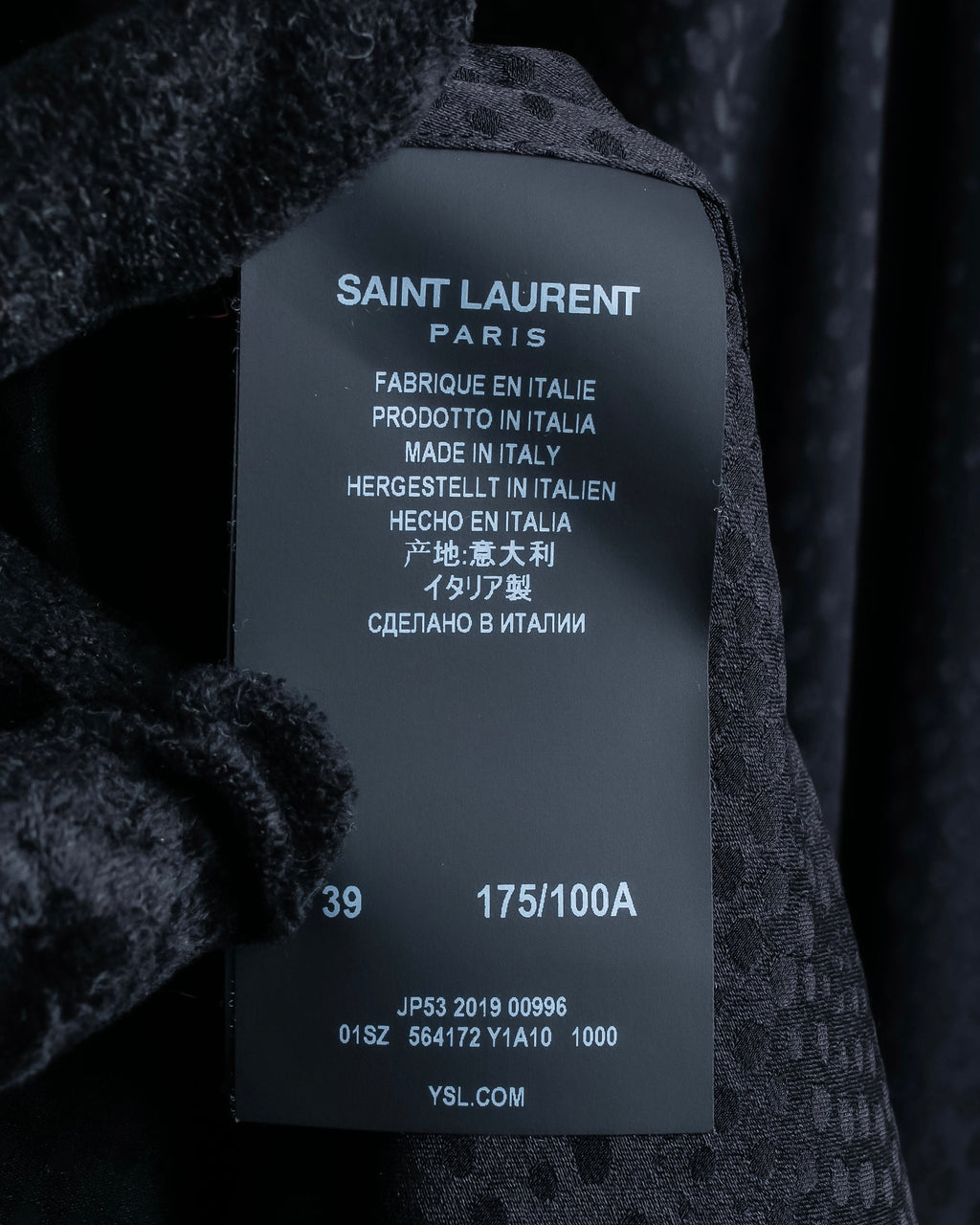 "Saint Laurent" Jacquard pattern silk satin shirt