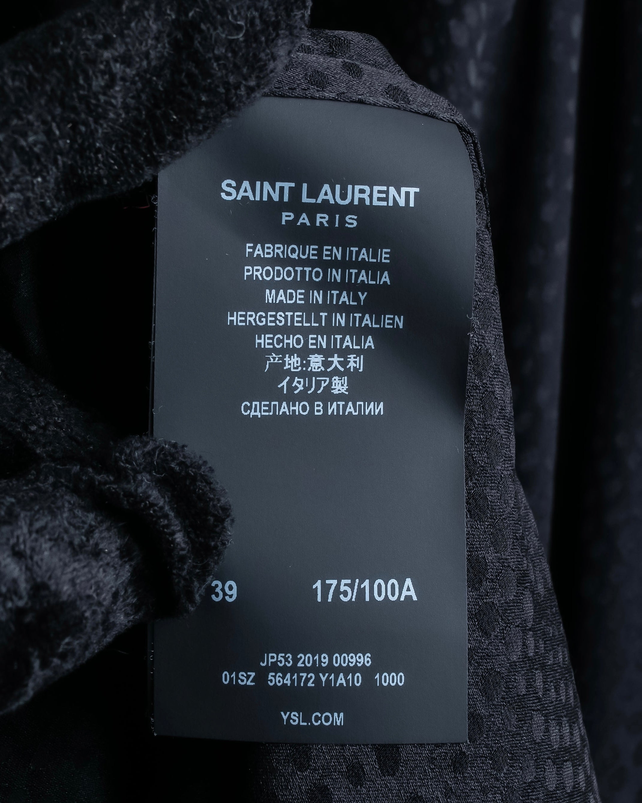 "Saint Laurent" Jacquard pattern silk satin shirt