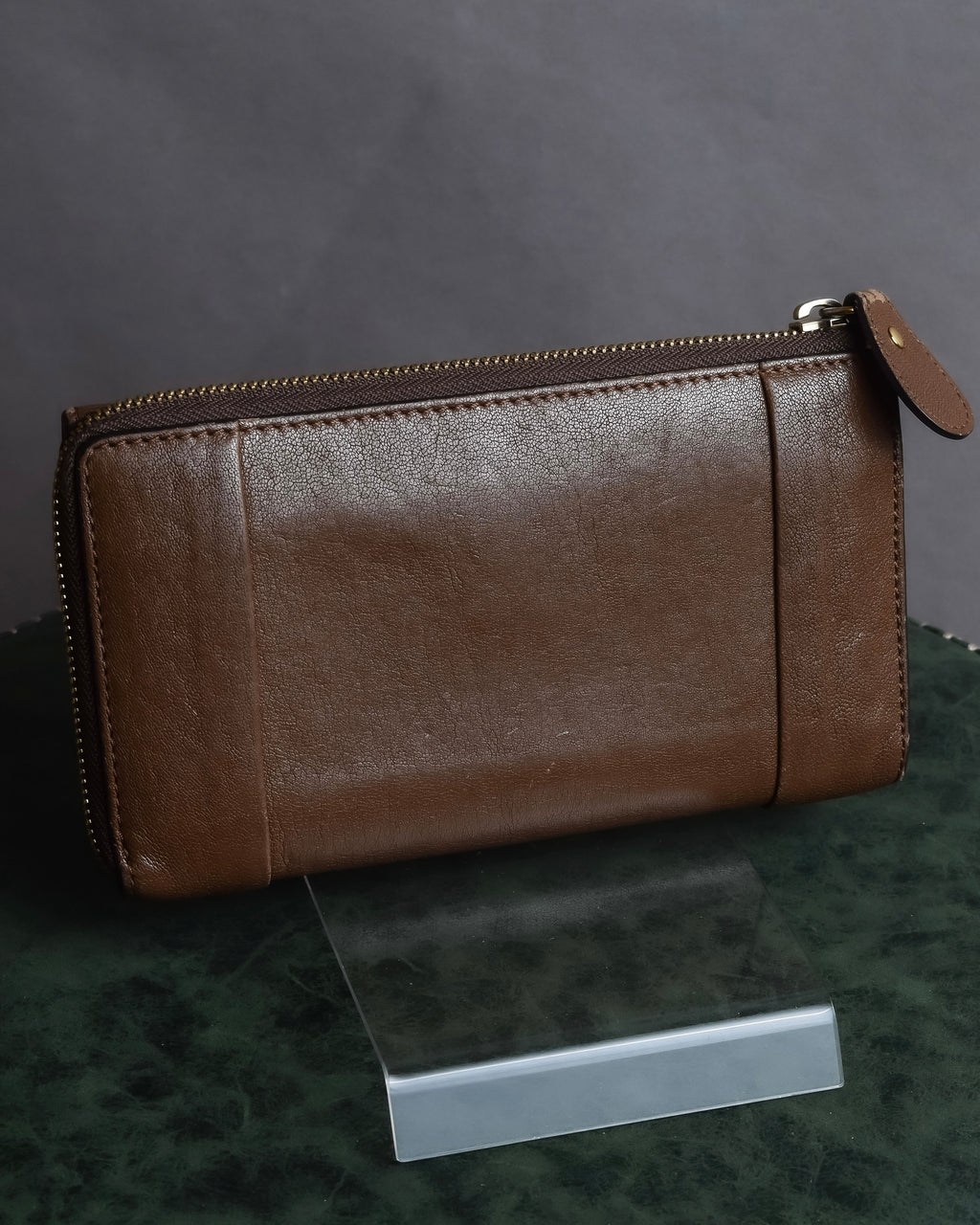 "Chloe" Fleur motif design leather long wallet